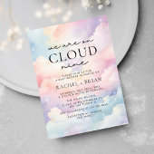 We zijn op Cloud Nine Dreamy Sky Baby shower Kaart
