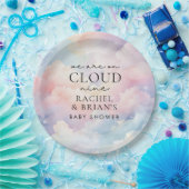 We zijn op Cloud Nine Dreamy Sky Baby shower Papieren Bordje (Feest)