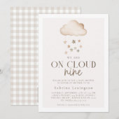 We zijn op Cloud Nine Genderneutraal Baby shower Kaart (Voorkant / Achterkant)