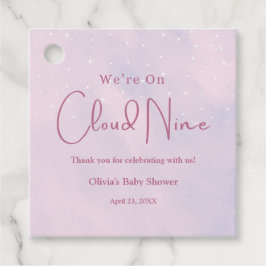 We zijn op Cloud Nine Girl Baby shower Bedankjes Labels