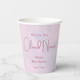 We zijn op Cloud Nine Girl Baby shower Papieren Bekers