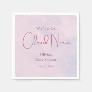 We zijn op Cloud Nine Girl Baby shower Servet