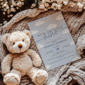 We zijn op Cloud Nine Hand Drawn Clouds Baby showe Kaart