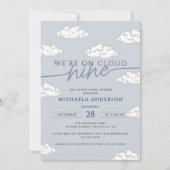 We zijn op Cloud Nine Hand Drawn Clouds Baby showe Kaart (Voorkant)
