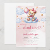 We zijn op Cloud Nine meisje baby shower uitnodigi Kaart (Voorkant / Achterkant)