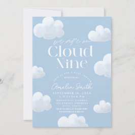 We zijn op Cloud Nine Modern Blue Cloud Baby showe Kaart