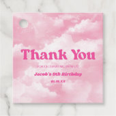 We zijn op Cloud Nine Pink 9th Birthday Party Bedankjes Labels (Voorkant)
