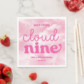 We zijn op Cloud Nine Pink 9th Birthday Party Servet (Insitu)