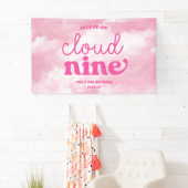 We zijn op Cloud Nine Pink 9th Birthday Party Spandoek (Insitu)