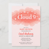 We zijn op Cloud Nine Pink Baby shower Kaart (Voorkant)