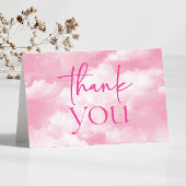 We zijn op Cloud Nine Pink Clouds Baby shower Bedankkaart