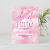 We zijn op Cloud Nine Pink Clouds Baby shower Kaart (Staand voorkant)