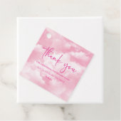 We zijn op Cloud Nine roze Baby shower Bedankjes Labels (In situ)