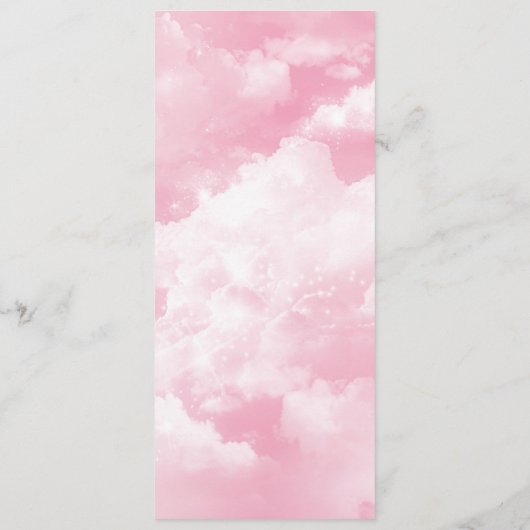 We zijn op Cloud Nine Roze Baby shower Food Menu (Achterkant)