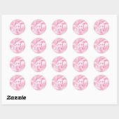 We zijn op Cloud Nine roze Baby shower Ronde Sticker (Vel)