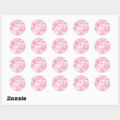 We zijn op Cloud Nine roze Baby shower Ronde Sticker (Vel)