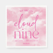We zijn op Cloud Nine roze Baby shower Servet (Voorkant)