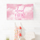 We zijn op Cloud Nine roze Baby shower Spandoek (Insitu)