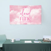 We zijn op Cloud Nine roze Baby shower Spandoek (Beurs)