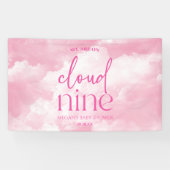 We zijn op Cloud Nine roze Baby shower Spandoek (Horizontaal)