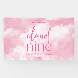 We zijn op Cloud Nine roze Baby shower Spandoek