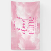 We zijn op Cloud Nine roze Baby shower Spandoek (Verticaal)
