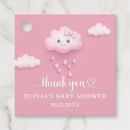 We zijn op Cloud Nine Schattige Pink Girl Baby sho Bedankjes Labels