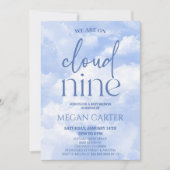 We zijn op Cloud Nine Sparkle Clouds Baby shower Kaart (Voorkant)