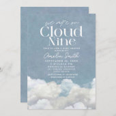 We zijn op Cloud Nine stoffige Blue Cloud Baby sho Kaart (Voorkant / Achterkant)