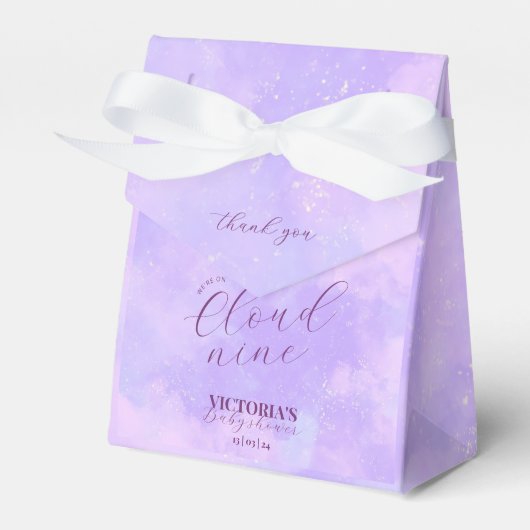 We zijn op Cloud Nine Tender Baby shower Bedankdoosjes (Voorkant Zijde)