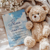 We zijn op Cloud Nine Waterverf Sky Baby shower Kaart