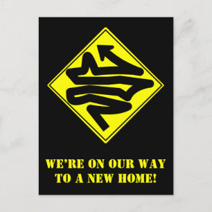 "WE ZIJN OP ONZE MANIER NAAR EEN NIEUW THUIS!" AANKONDIGINGSKAART