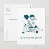 We zijn op weg naar het liefdespaar. briefkaart (Voorkant / Achterkant)