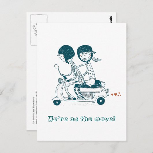 We zijn op weg naar het liefdespaar. briefkaart (Voorkant / Achterkant)