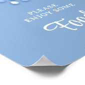 We zijn op wolk negen 9 jongen baby shower voedsel poster (Hoek)