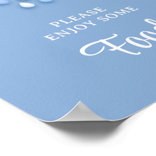 We zijn op wolk negen 9 jongen baby shower voedsel poster (Hoek)