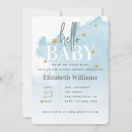 We zijn op wolk negen Baby Shower Kaart