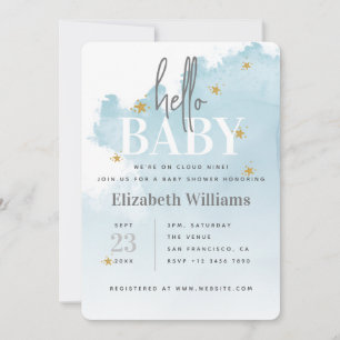 We zijn op wolk negen Baby Shower Kaart