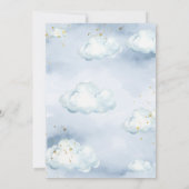 We zijn op wolk negen Blauwe Beer Baby Shower Kaart (Achterkant)