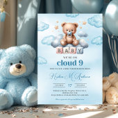 We zijn op wolk negen bruine jongen teddybeer op w kaart
