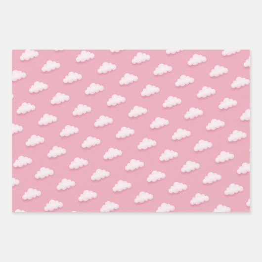 We zijn op wolk negen schattige witte pluizige wol inpakpapier vel (Voorkant 3)