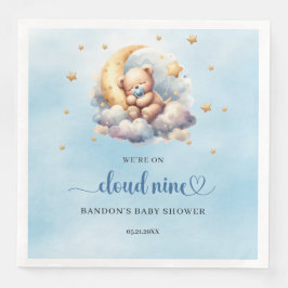 We zijn op wolk negen slapende teddybeer jongen servet