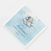 We zijn op wolk negen slapende teddybeer jongen servet (Hoek)