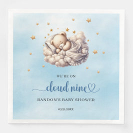 We zijn op wolk negen slapende teddybeer jongen servet