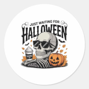 We zijn op zoek naar de Halloween Skeleton Coffee Ronde Sticker