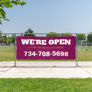 We zijn open aangepaste restaurantbanner spandoek