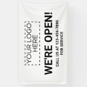 We zijn Open Business Logo Spandoek (Verticaal)