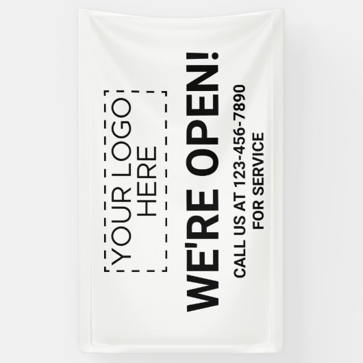 We zijn Open Business Logo Spandoek (Verticaal)