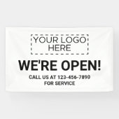 We zijn Open Business Logo Spandoek (Horizontaal)