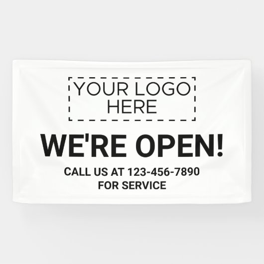 We zijn Open Business Logo Spandoek (Horizontaal)